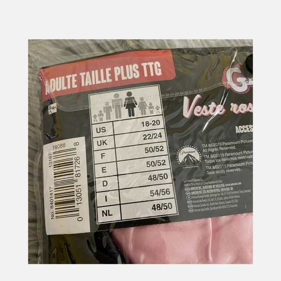 NWT Grease Pink Ladies Jacket Women Adult Costume Halloween Plus XXL 2X New - Picture 4 of 5